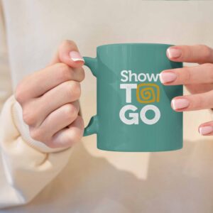 ShowToGo coffee mug - Showmars coffee mug promoting easy online ordering