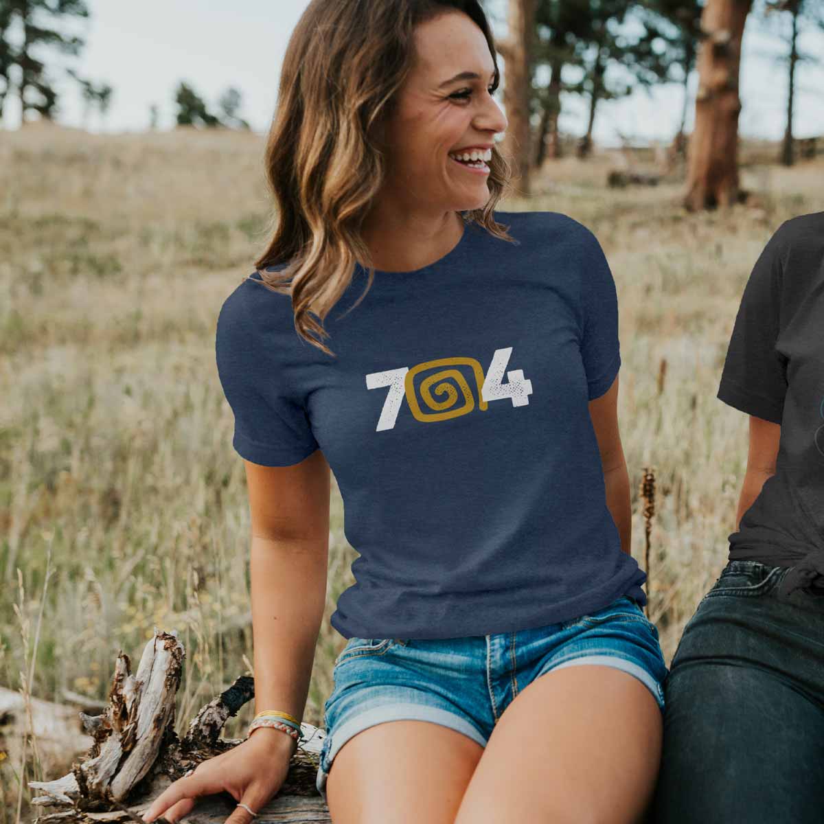 704 Tee - Charlotte 704 t-shirt with Showmars Greek key replacing the zero