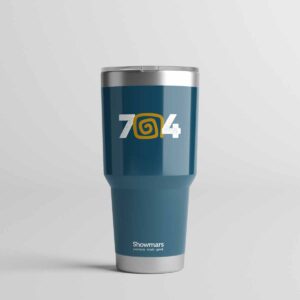 704 Tumbler - 30 oz YETI tumbler with bold blue 704 artwork and Showmars Greek key