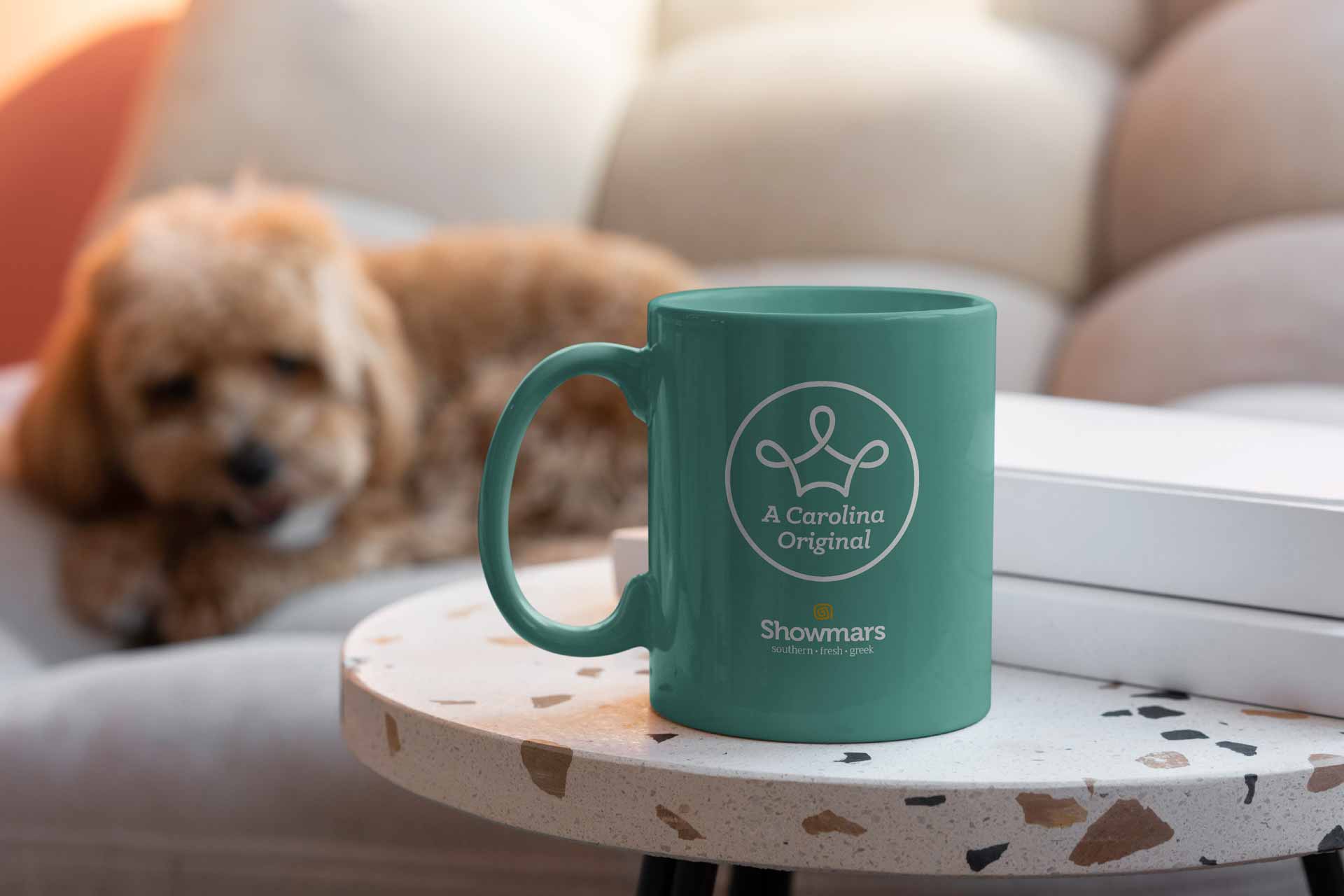 A Carolina Original coffee mug with crown - Carolina coffee mug celebrating Showmars Charlotte roots